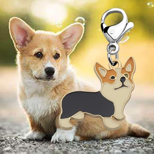 Miniatura 4 de FEELMEM Corgi Perro Cremallera Colgante Clip En Charm Animal Joyería Regalo Para Mascotas Amante Mamá