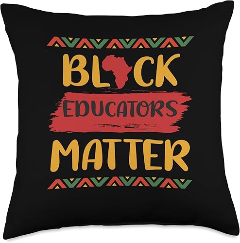 Educators Matter Black History Pride African Throw Pillow, 18x18, Multicolor