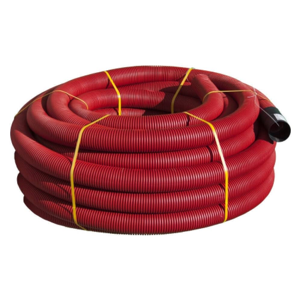 Tubo Corrugado De Enterrar Ø125 mm – Rollo de 50 Metros – Protección Para Cableado – Instalación Segura – Apto Para Interior y Exterior – Color Rojo