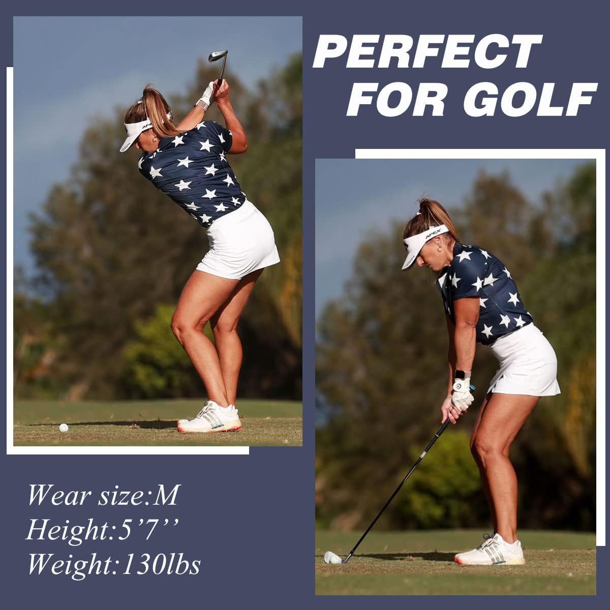 Women's Golf Shirt Short Sleeve Tennis Shirt Quarter Zip Golf Pullover Golf Polo Shirts Argyle Tops - Image 2