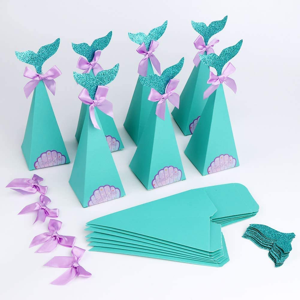 Upto 50pcs Mermaid Party Boxes Favors Mermaid Gift Bags Thank ...
