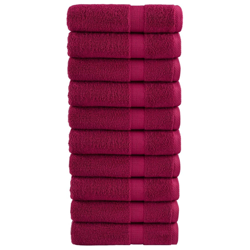 Lechnical Asciugamani Doccia 10 pz Bordeaux 70x140 cm 600gsm 100% Cotone,Teli Doccia e Sauna,Asciugamani da Doccia-137214