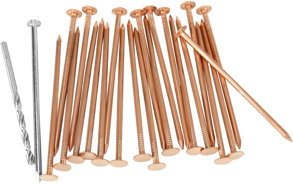 Solid Pure Copper Nails Spikes 3.14 inch for Killing Trees Stump Roots with Steel Nails and a Drill 15 Count for Landscaping/Gardening