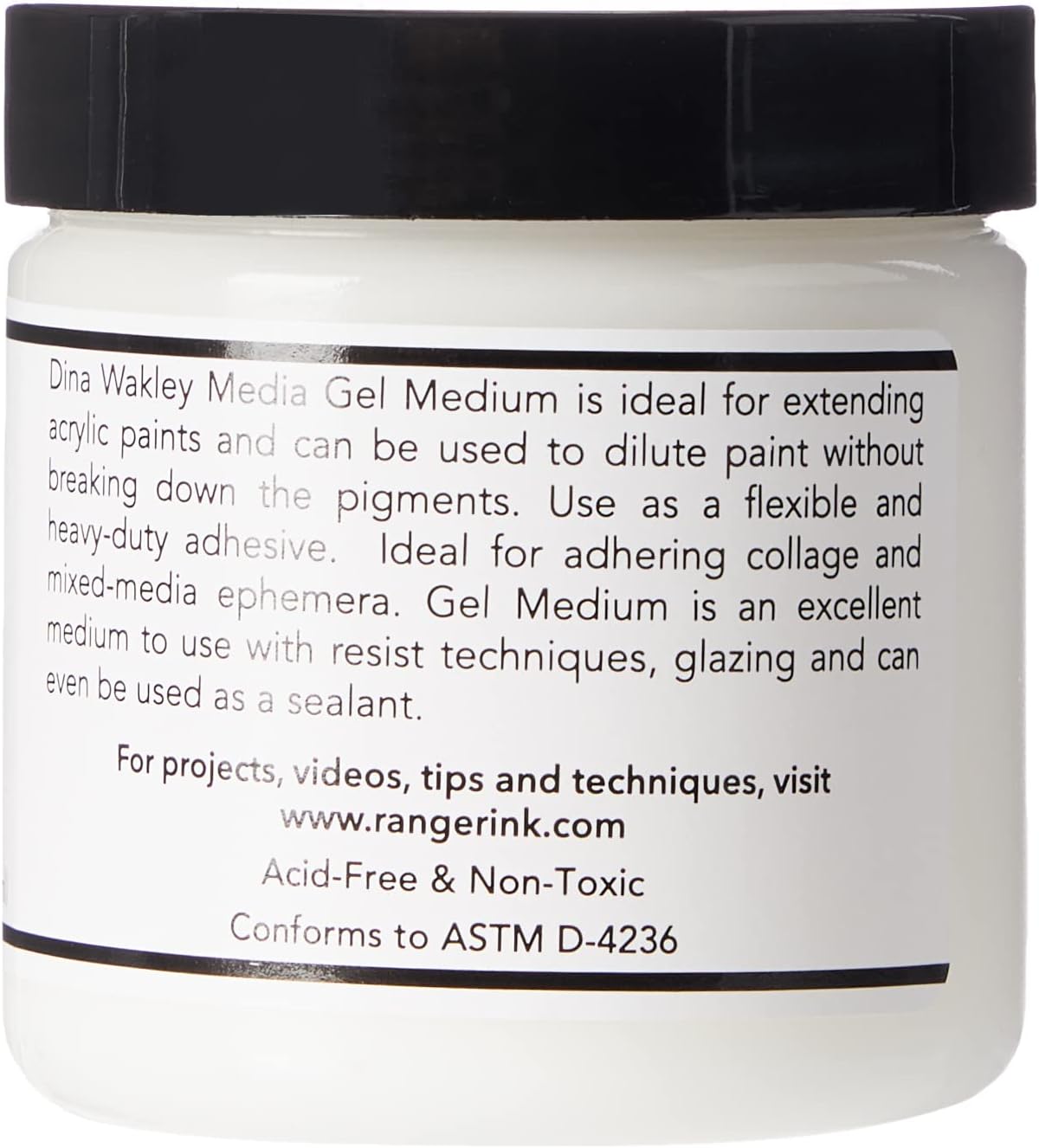 Ranger Dina Wakley Media Gel Medium 4oz Jar, Matte Finish