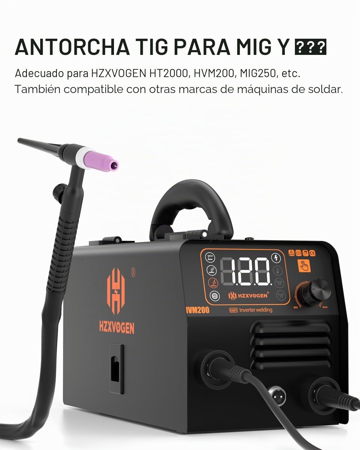 H HZXVOGEN WP17V antorcha de soldadura TIG 4M - antorcha TIG refrigerada por aire SR-17V TIG 140A-150A con conector rápido para soldadura TIG/Lift ARC