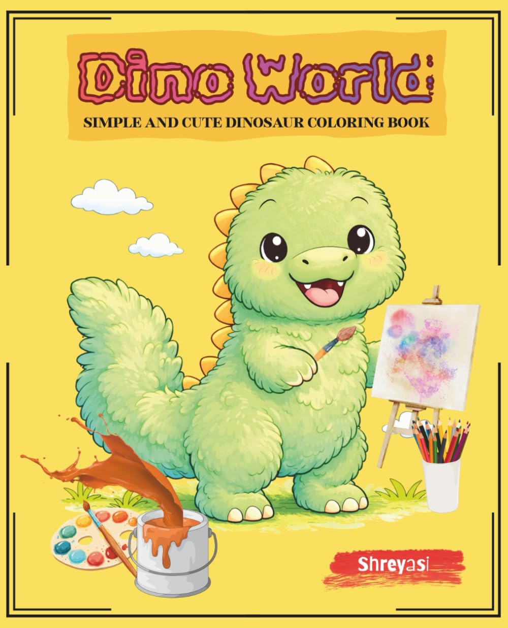 Dino World: Simple and cute Dinosaur coloring book