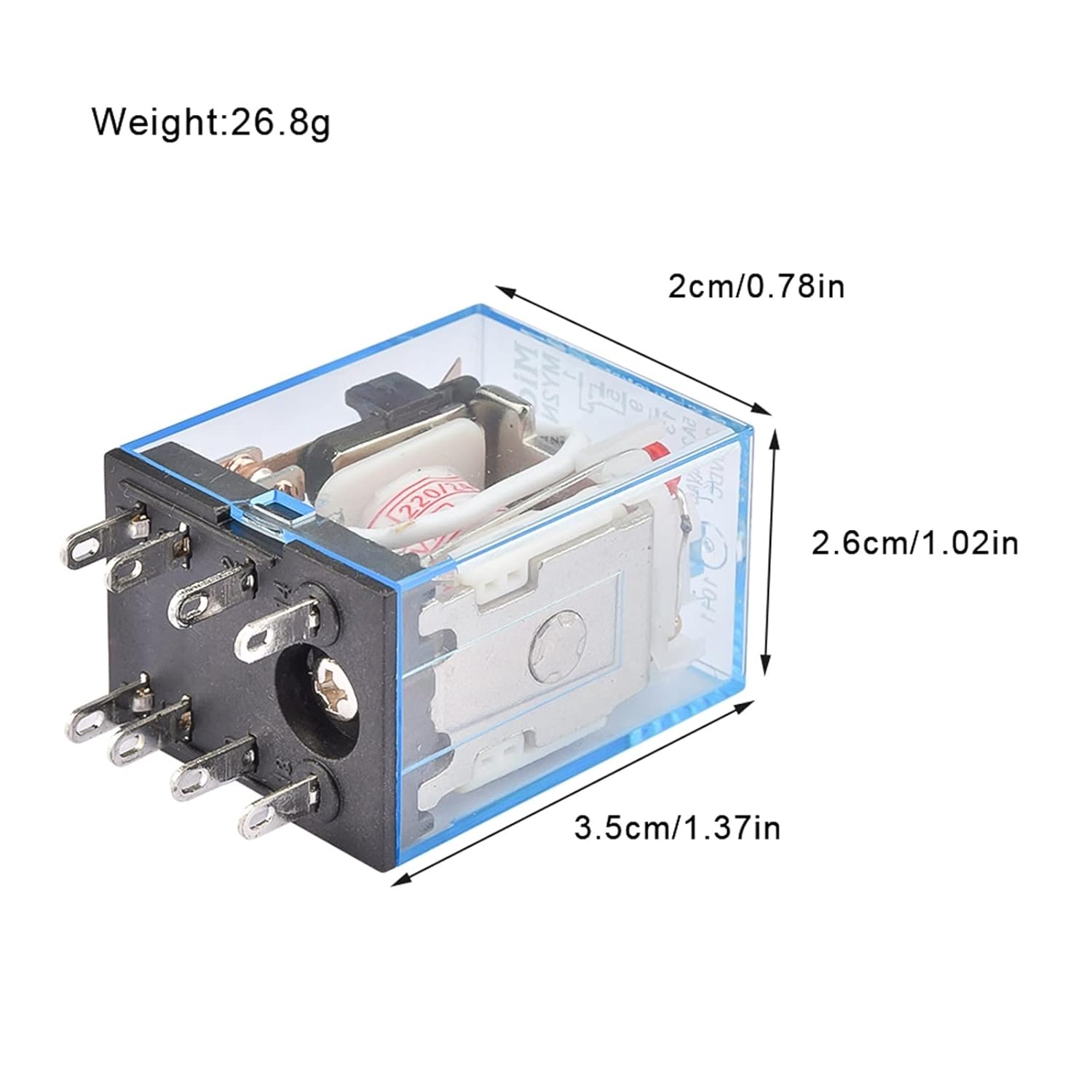 MY4NJ Micro Mini Electromagnetic Relay 5A 14-PIN 4Full Copper Coil with PYF14A Base Socket DC 12V 24V AC 220V LED(Base only)