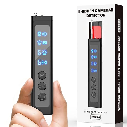 AI Hidden Camera Detector,High Precision Bug & WiFi Scanner Finder,All in One Hidden Devices Detector with 6 Sensitivity Levels & 4 Detection Modes,GPS Trackers for Hotel,Bathroom,Office,Car&Travel