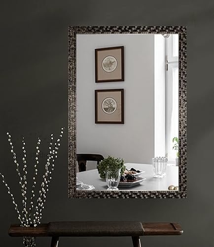 Miniatura 5 de H-A Espejo de baño para montar en la pared, espejo de marco moderno para baño, dormitorio, entrada, sala de estar (color negro, 40 x 24 pulgadas)