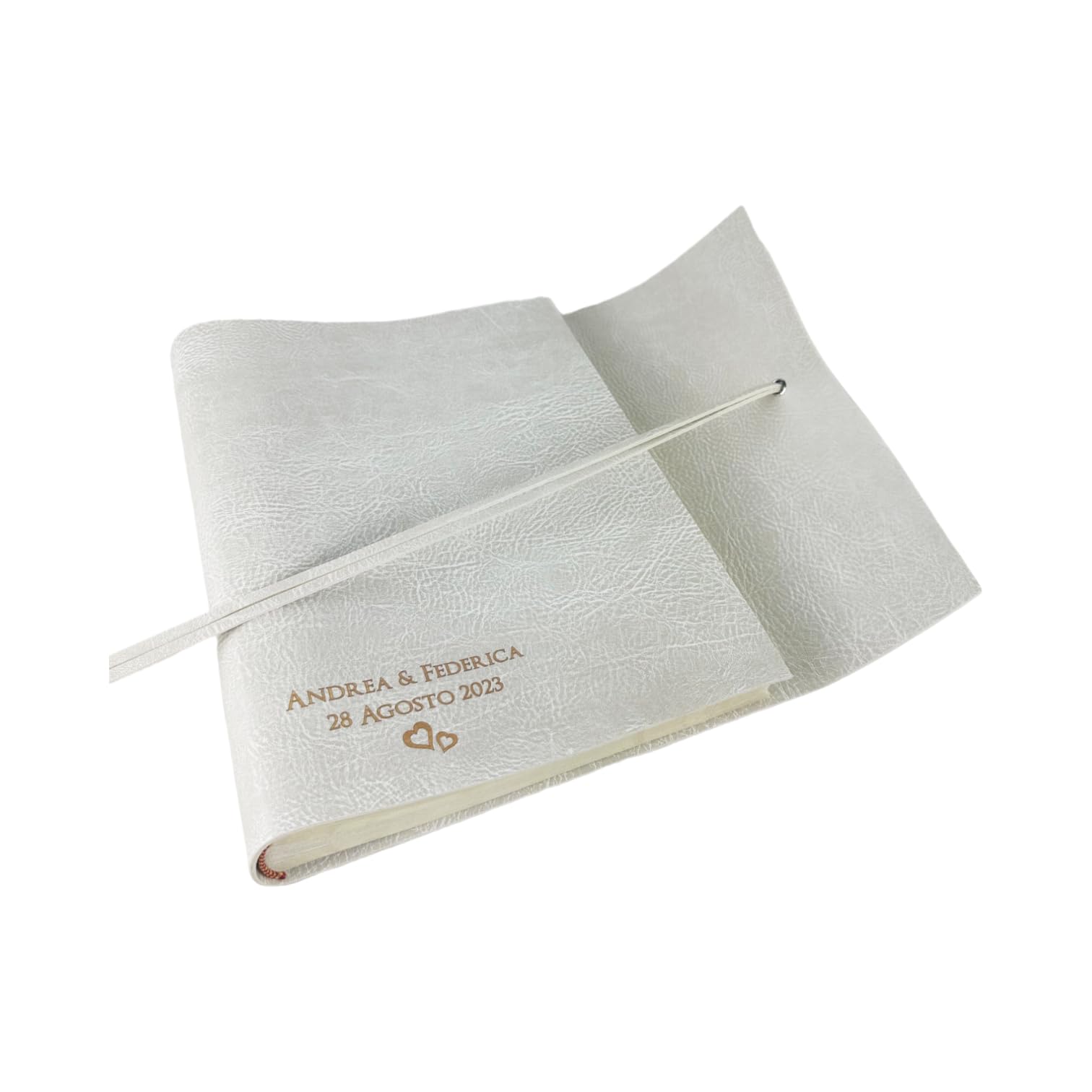 Álbum de fotos – Double Vintage – piel sintética personalizable con grabado. Ideal para bodas, aniversarios y eventos (con grabado, polar - polar)