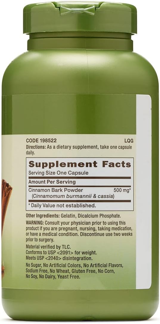 GNC Herbal Plus Cinnamon Bark 500mg, 100 Capsules, Traditional Ayurvedic Herb : Health & Household