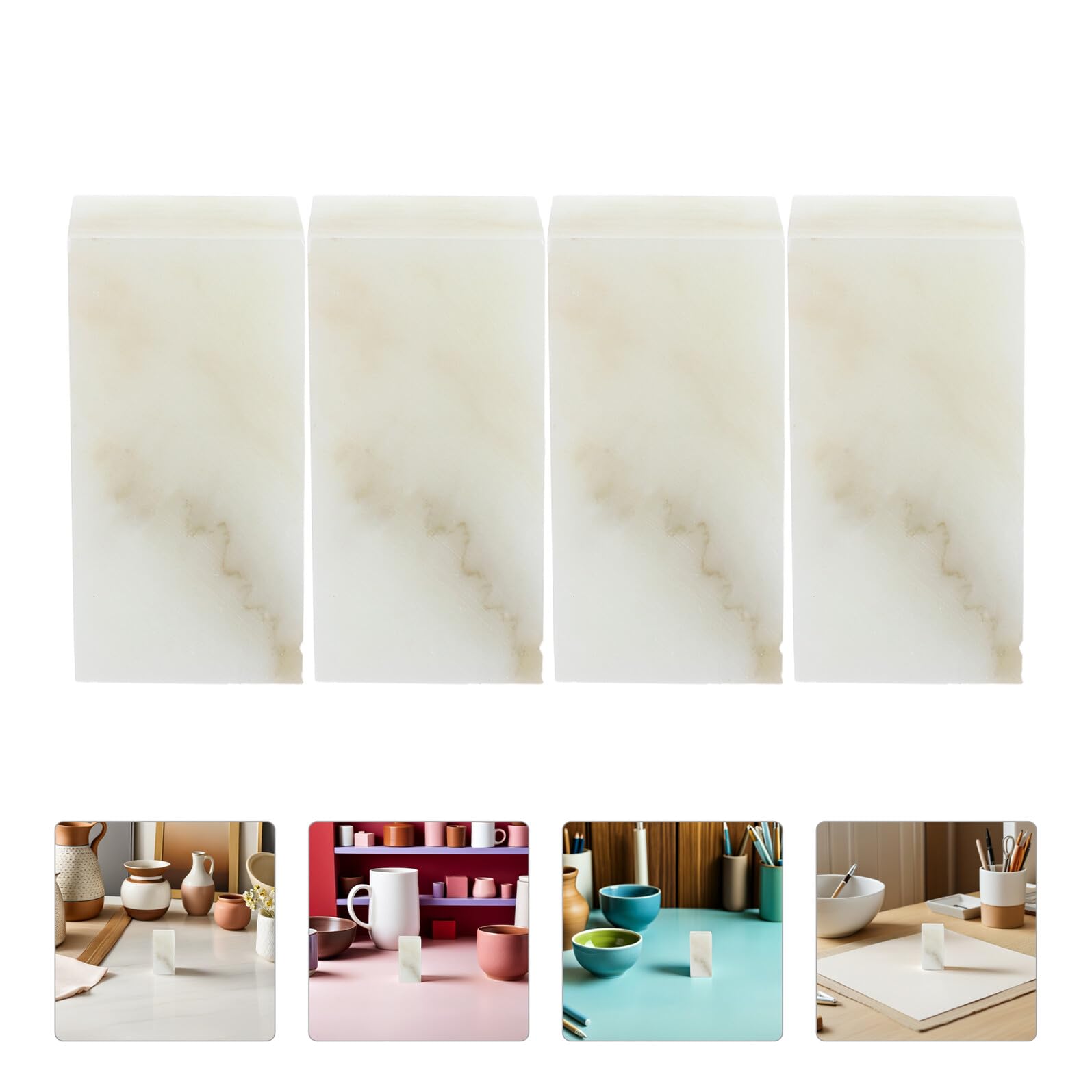 PLAFOPE Timbro Calligrafico Cinese Vuoto 4 Pezzi Pietra per Pittura | Esercizi di Incisione, Leggero e Portatile, Stile Cancelleria Giapponese, per Progetti DIY Colore Casuale