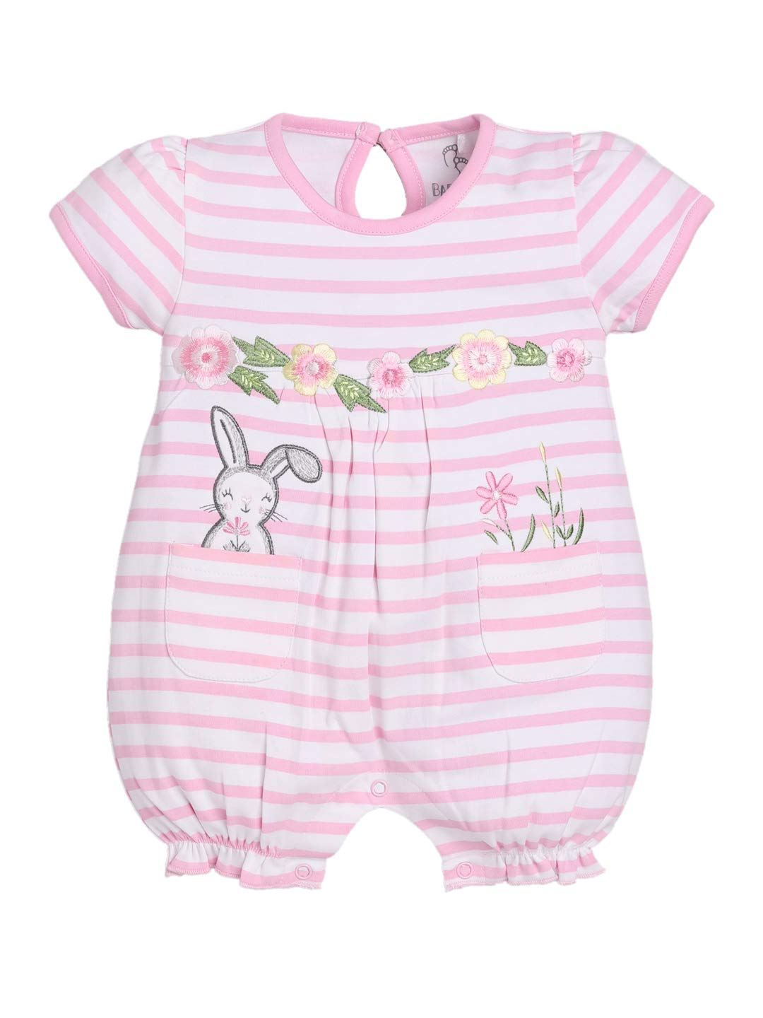 BabyGo Half Sleeves Baby Romper| 100% Cotton Rompers for New Born Baby| Baby Dress | Sleepsuit for Baby Girls| Onesies| 0-3M| 3-6M| 6-9M| 9-12M| Infant Clothes