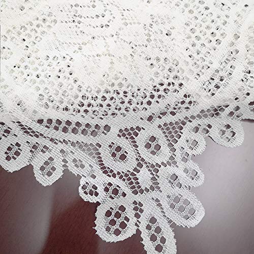 Wubodti White Lace Rectangle Tablecloths For Dining Room Kitchen Party Wedding Dress Baby Shower-Vintage Floral Embroidered Crochet Table Covers For Rectangle Table Decor, 60" X 90" #TOP5