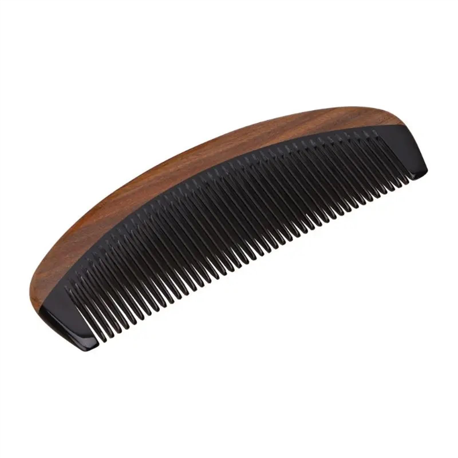 Peine de madera de cuerno de buey de sándalo verde Natural, herramienta de maquillaje for Barba, masaje, cuidado del cabello