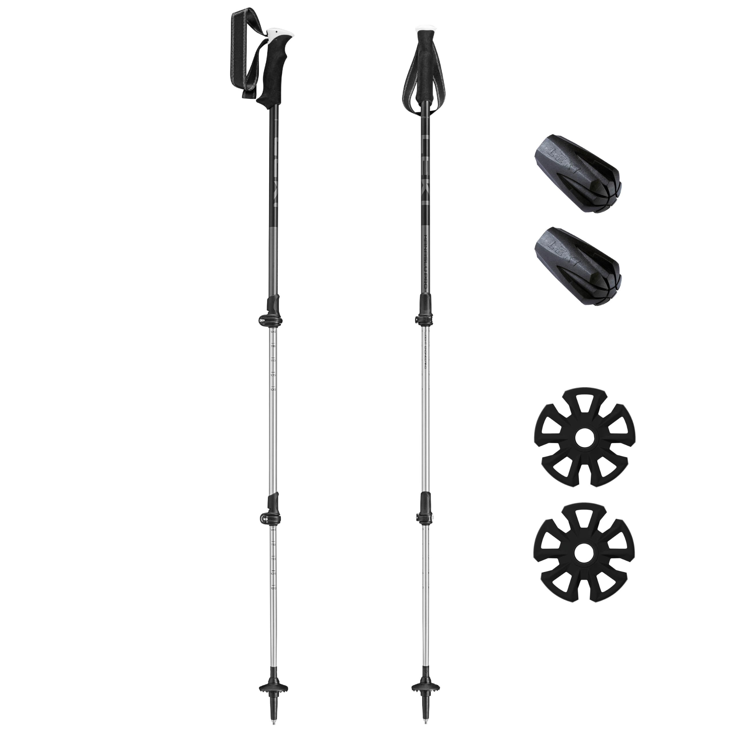 LEKI Wanderstöcke Manaslu Pro Black-Dark Anthracite, 100-135 cm