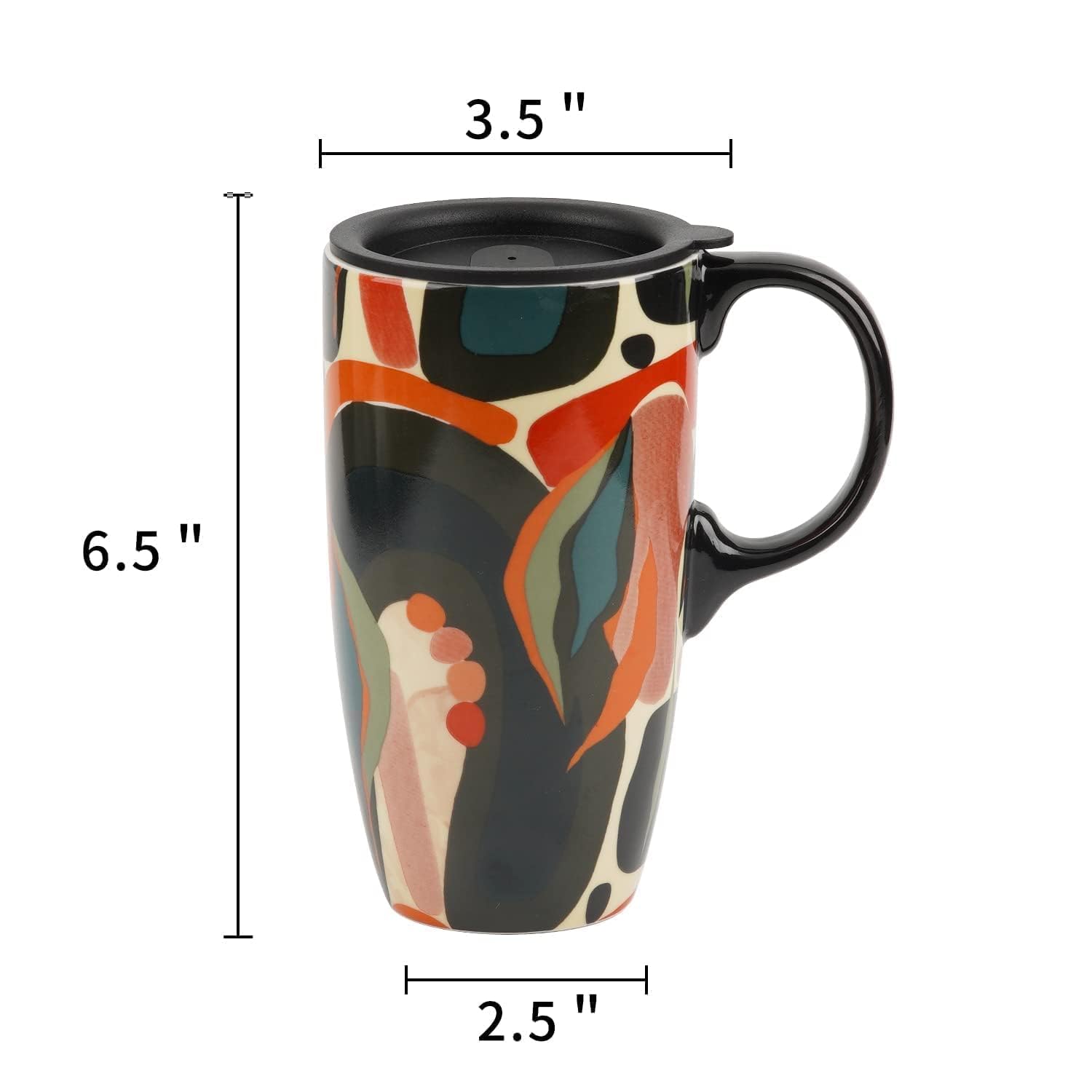 Taza de cerámica de café Latte taza de té con tapa 17 oz. Naranja