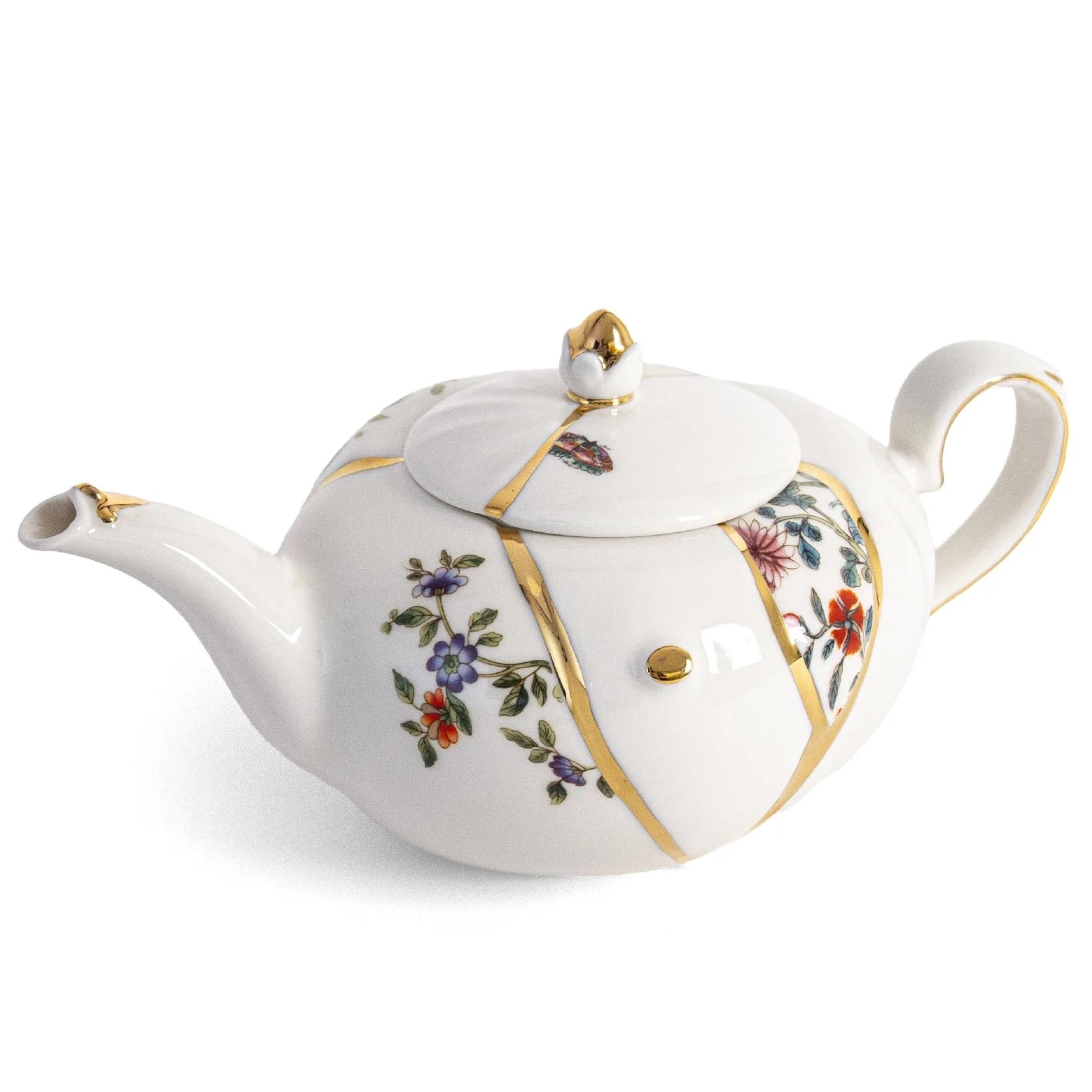 Seletti Teiera Kintsugi in porcellana e oro