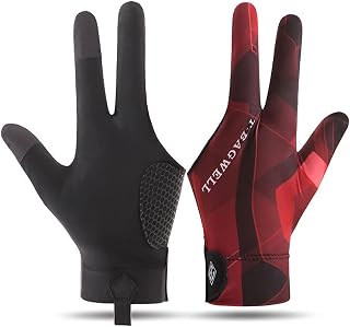 Snooker Gloves Left Hand, Professional Snooker Gloves for Left-Handed Players, Enhanced Grip and Comfort, Three-Finger Tou... Price In India
