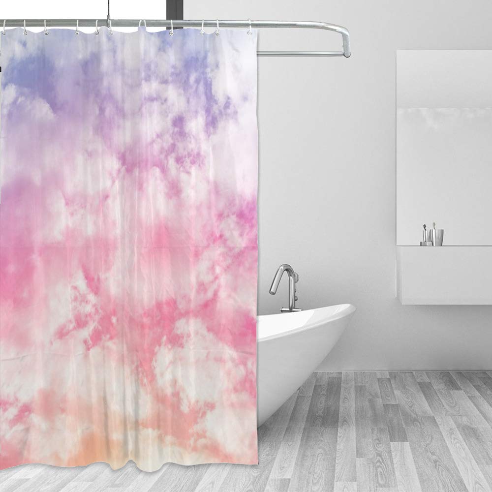 Rideau de douche imperméable en tissu haut de gamme à motif nuages