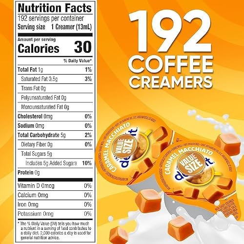 Pogalight - Coffee Creamer, Delight Caramel Macchiato Creamer Singles, 192 Creamer Singles Included Great for Offices, Restaurants, Coffee, Bar, Gift and Homes.(Caramel Macchiatto)