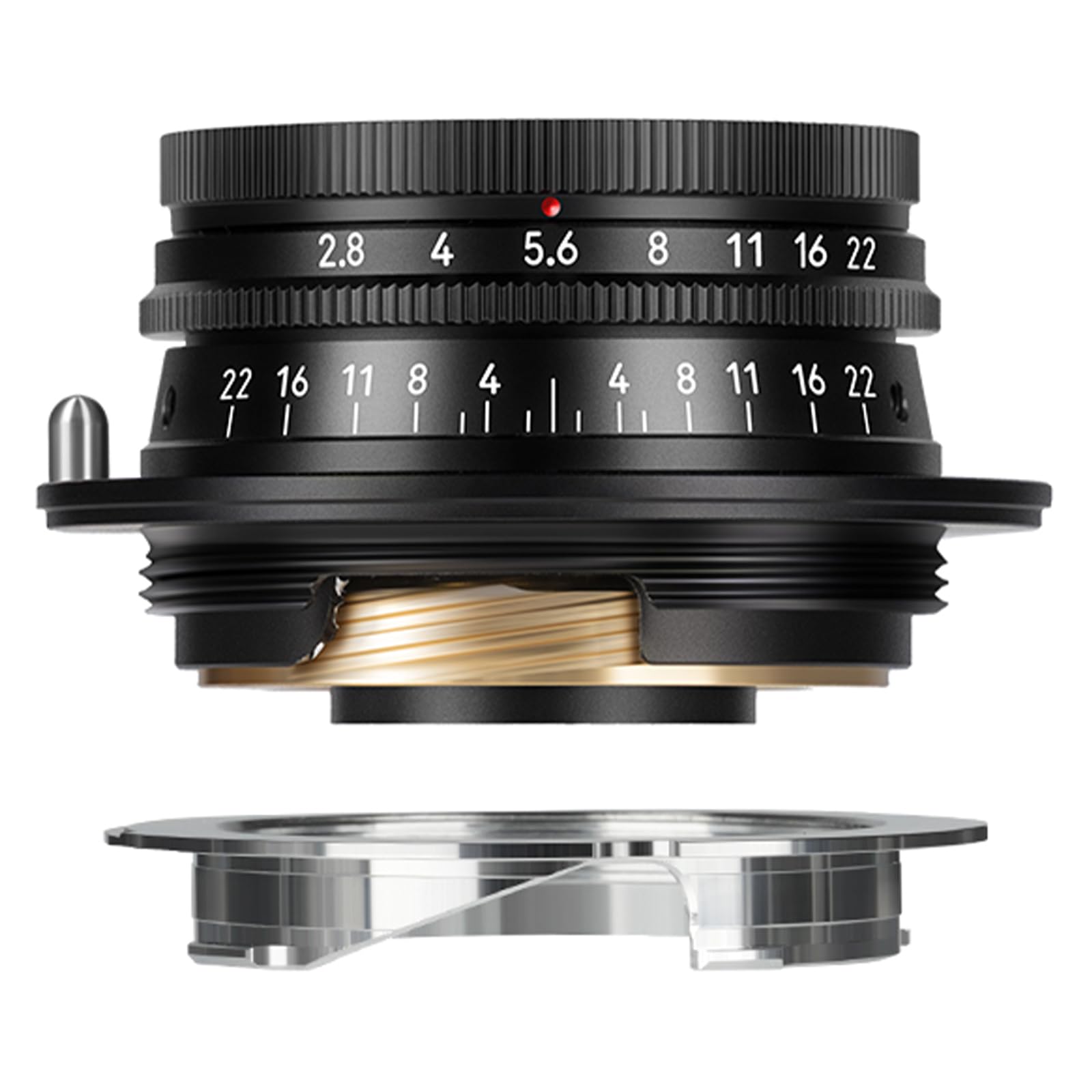 7ARTISANS 35 mm F2.8 obiektyw pełnoklatkowy do aparatów Leica M Mount & L39, ultra cienki profil 20 mm, aluminiowa obudowa 88 g, ręczna regulacja ostrości, z osłoną przeciwsłoneczną i filtrem UV