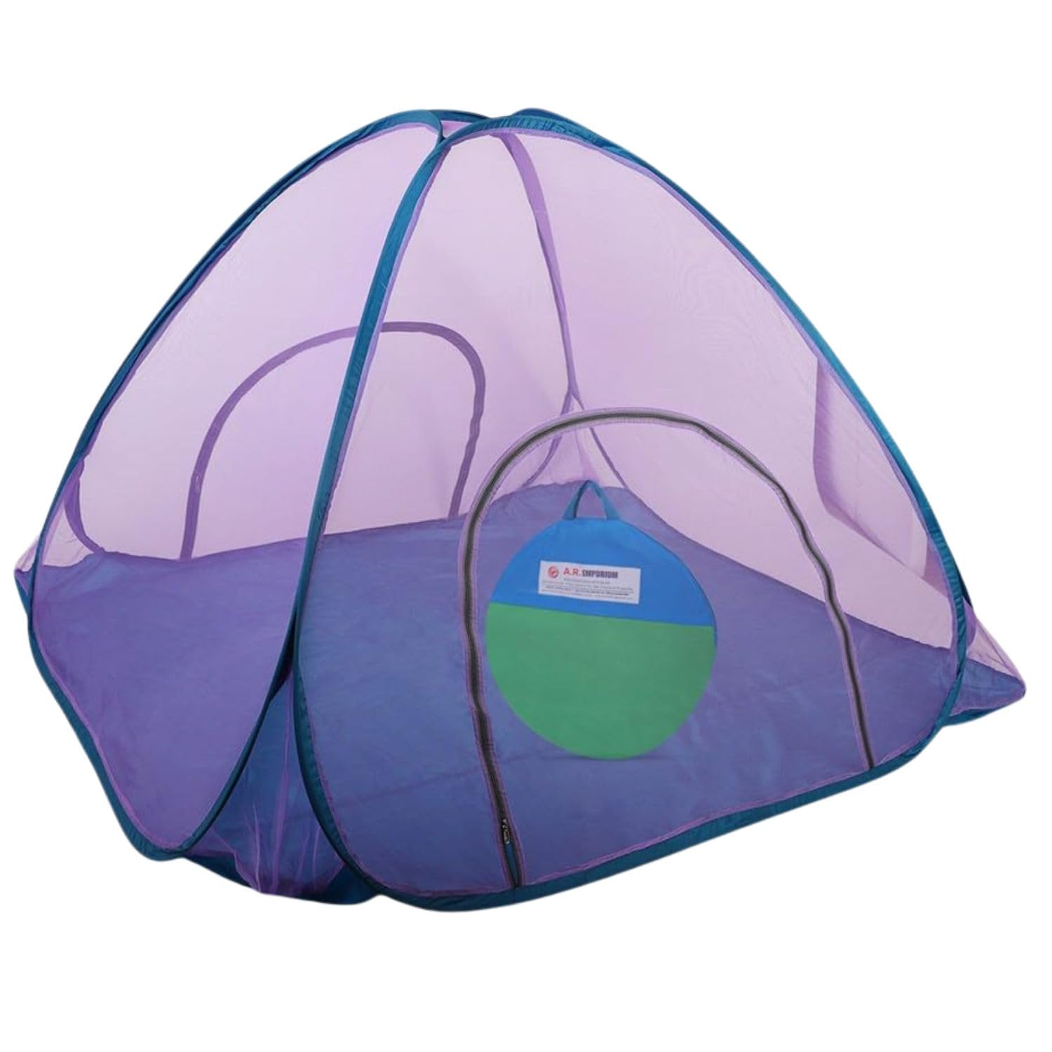 R.S Mosquito NET Emporium Foldable Mosquito Net Light Weight High Durability Strong and Durable Tent Shape Purple Mosquito Machardani for Double Bed (6.10X6.10 ft)