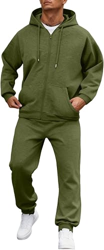 GQN Sweatsuits Mens 2 Piece Airport Athletic Outfits Long Sl