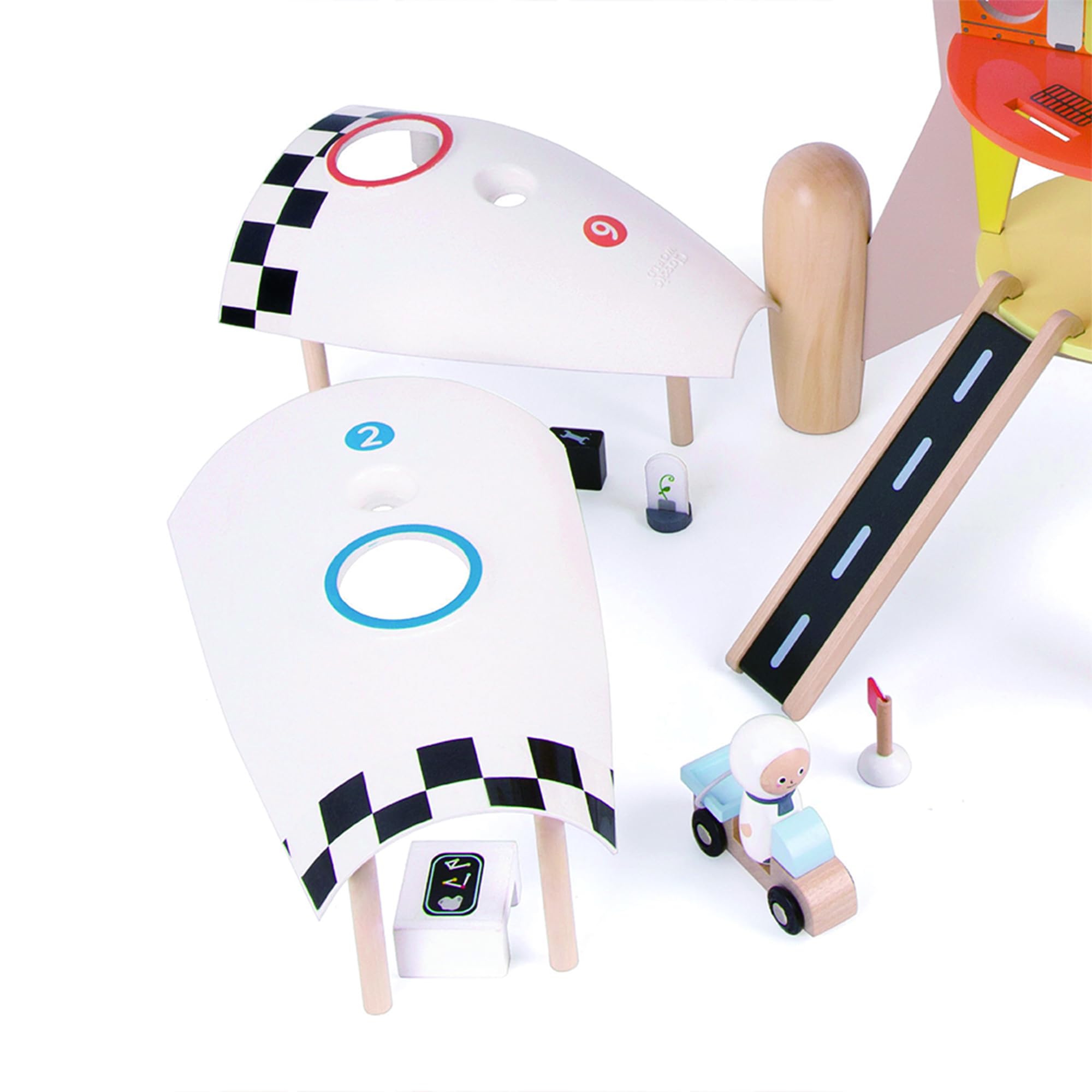 Classic World Spielzeug Rakete ab 3 Jahren, 69 cm hohe weiße Kinder-Rakete 12 Räume | Kinderspielzeug für Jungs und Mädchen