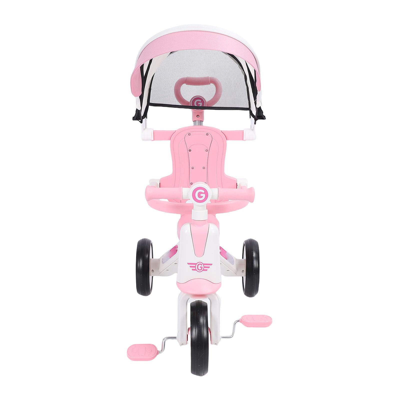 Annadue Tricykl Dziecięcy z Regulowanym Uchwytem do Pchania (PINK)