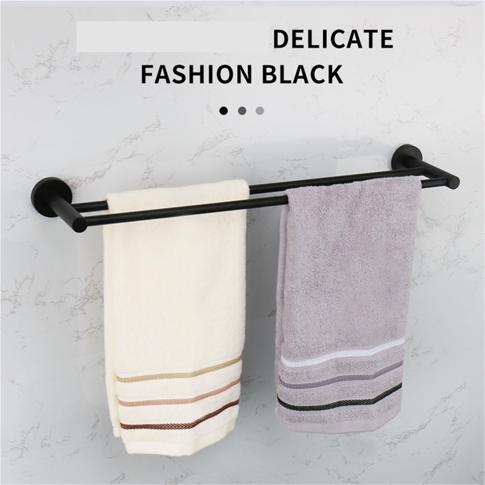 Toallero Doble, Accesorios de baño, Montaje en Pared, Colgador Ducha, toalleros Mate para Bricolaje Herramientas(Gold)