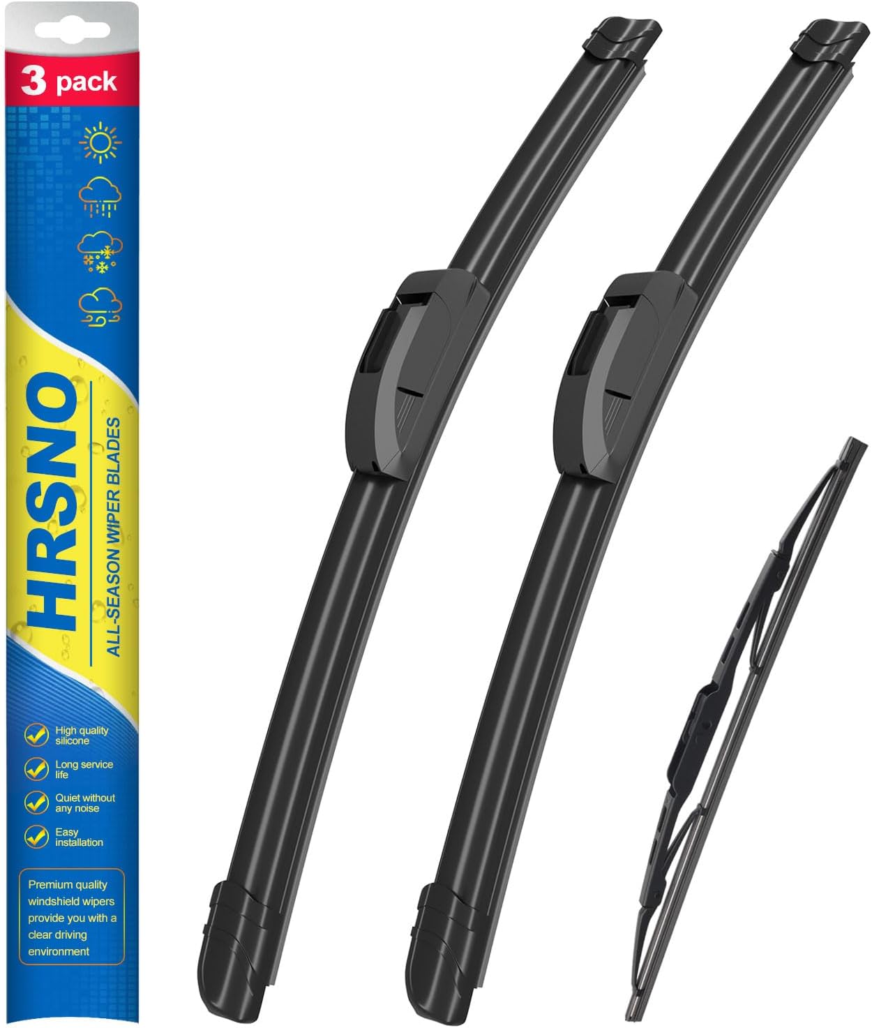 22"+22" Windshield Wipers With 16" Rear Wiper Blade Sets Automotive Replacement for Land Rover LR4 2010-2016,Easy For Installation (Pack of 3)
