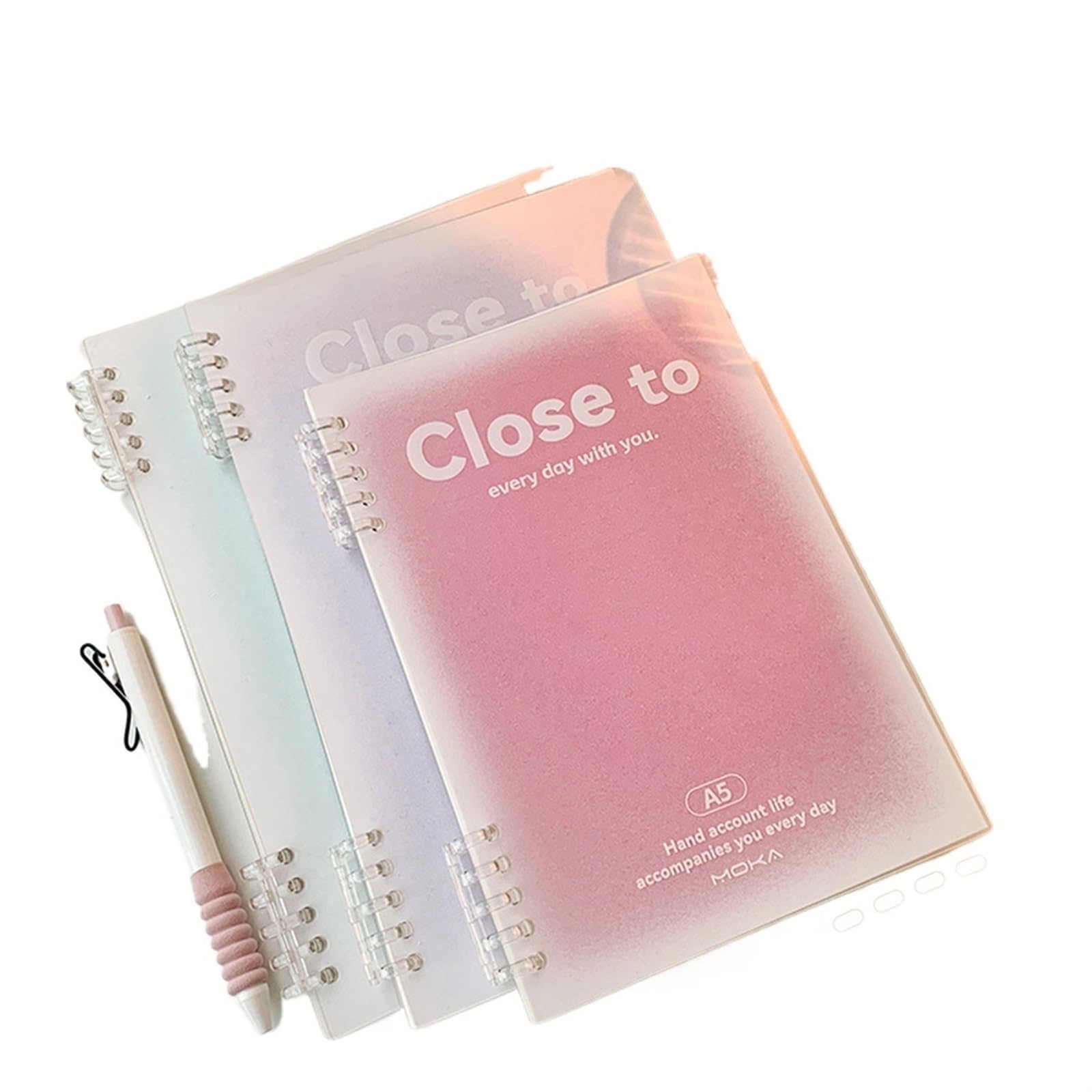 Notizbuch 2Set A5/B5 Binder Notebook Lose Blatt 60 Blätter Linie Mit Geschenke Kawaii Schreibwaren Schule Liefert Notizblöcke studenten Schreiben(Pink with gifts,B5)