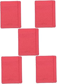 5 Peças Porta-Cartões Masculino E Feminino Bolsa De Bolso Para Cartões De Couro Bolsa Para Cartões Bolsa Unissex Carteira Porta-Cartões Carteira Para Mulheres Carteira De Cartões