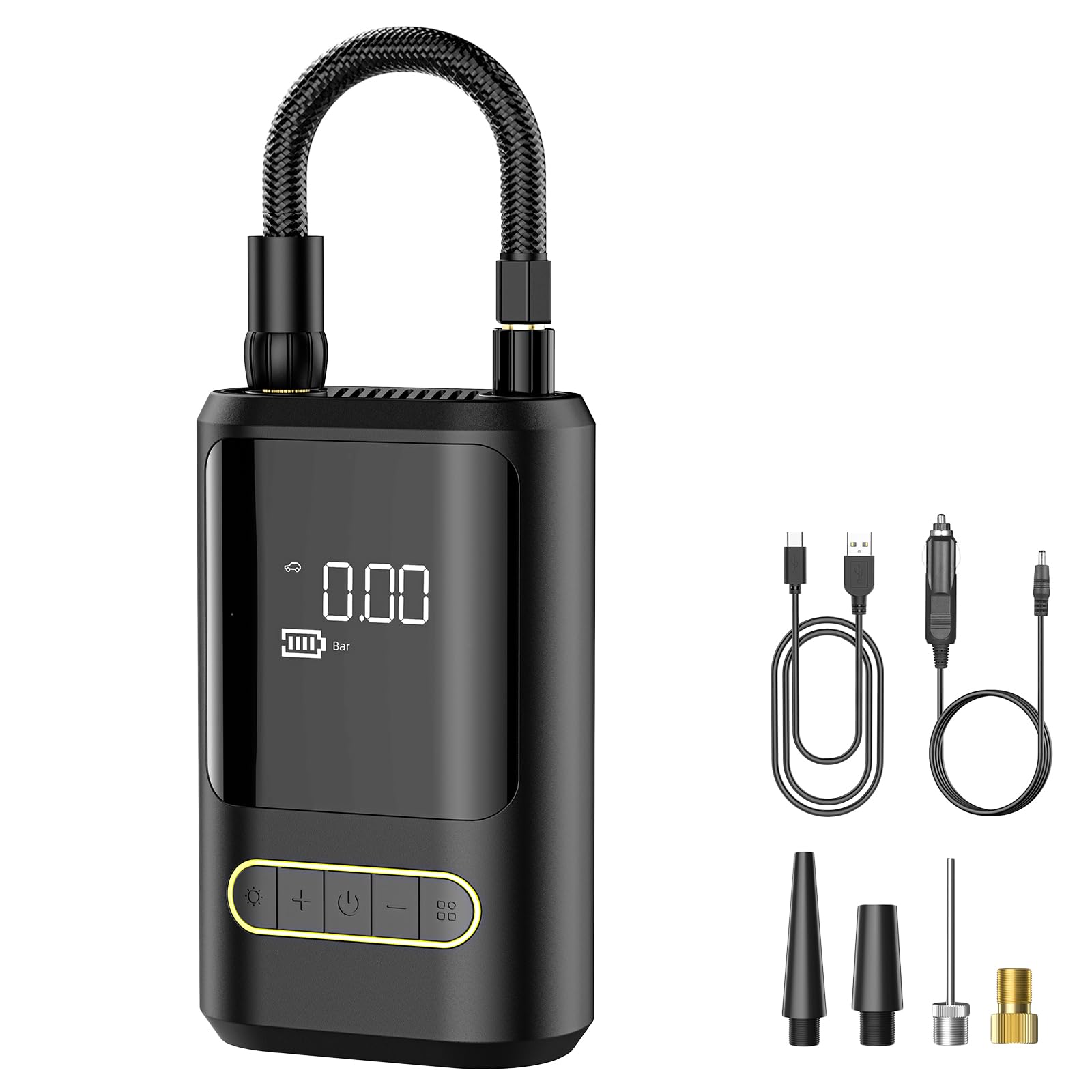 Compressore Aria Portatile Auto 150PSI - 4000mAh, 4 Modalità, Con Schermo LCD E Torcia LED - Foto 12