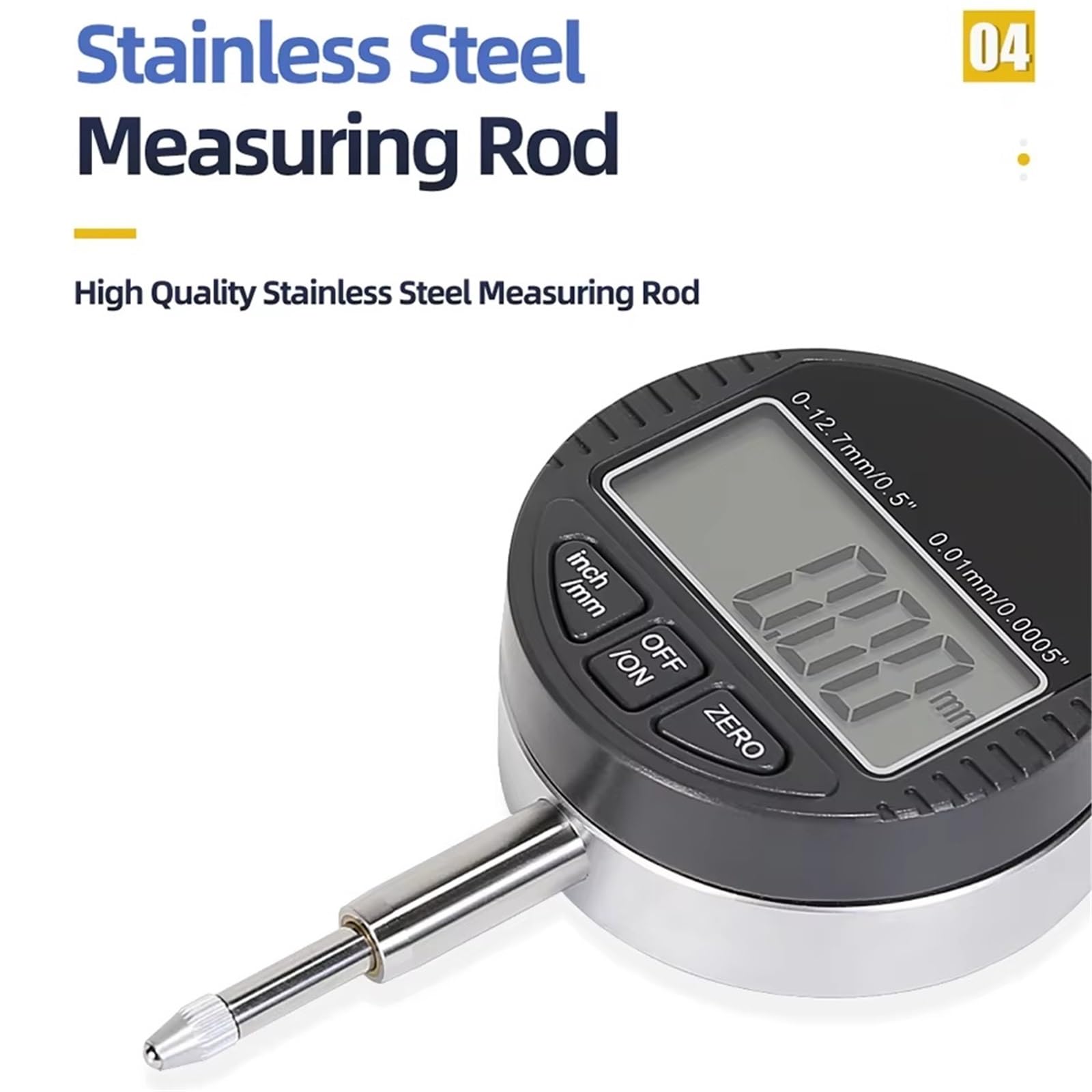 Drehbank Zubehör Digitale Messuhr, Magnetständer, Messuhrhalter, Bohrungsmessgerät, Mikrometer, Messspitzen, Werkzeuge(Digital Dial 12.7mm)