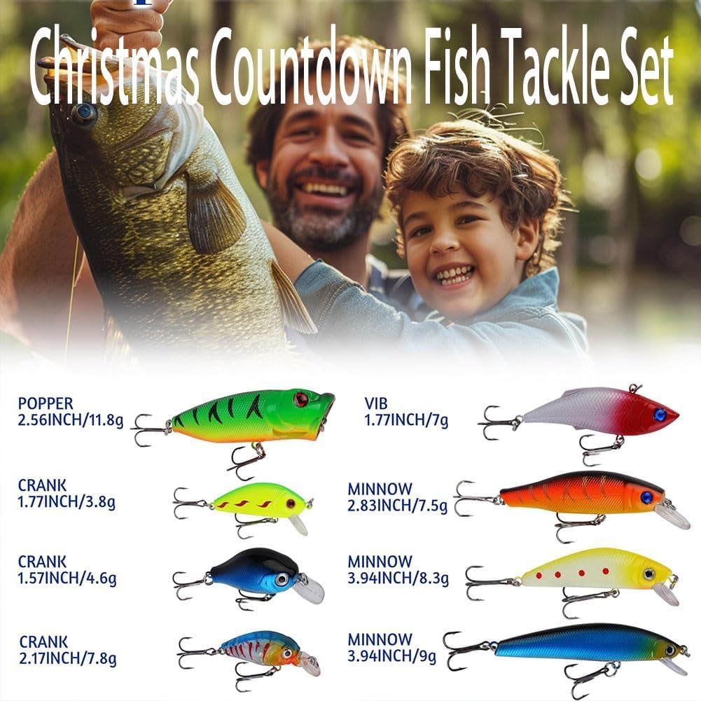 Calendario Dell'Avvento Pesca 2025: 24 Esche Da Pesca Per Il Conto Alla Rovescia Di Natale, Regalo Per Pescatori