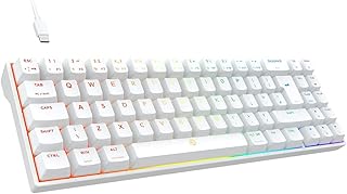 DREVO Calibur V2 TE RGB 60% Wired Mechanical Gaming Keyboard, 72-Key Small Compact, Work for PC/Mac (Outemu Brown Switch, UK Layout-White)
