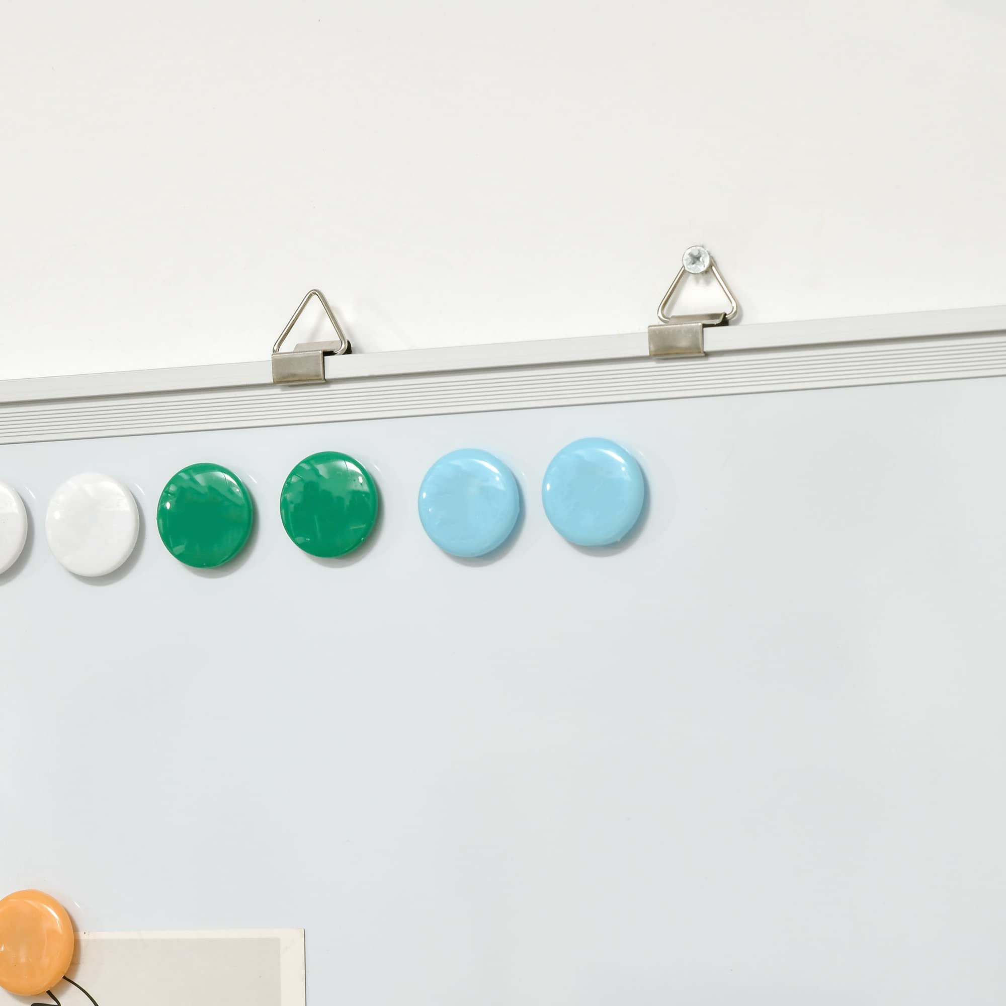 HOMCOM Tableau blanc magnétique cadre aluminium 90 x 60 cm avec feutres, effaceur et aimants