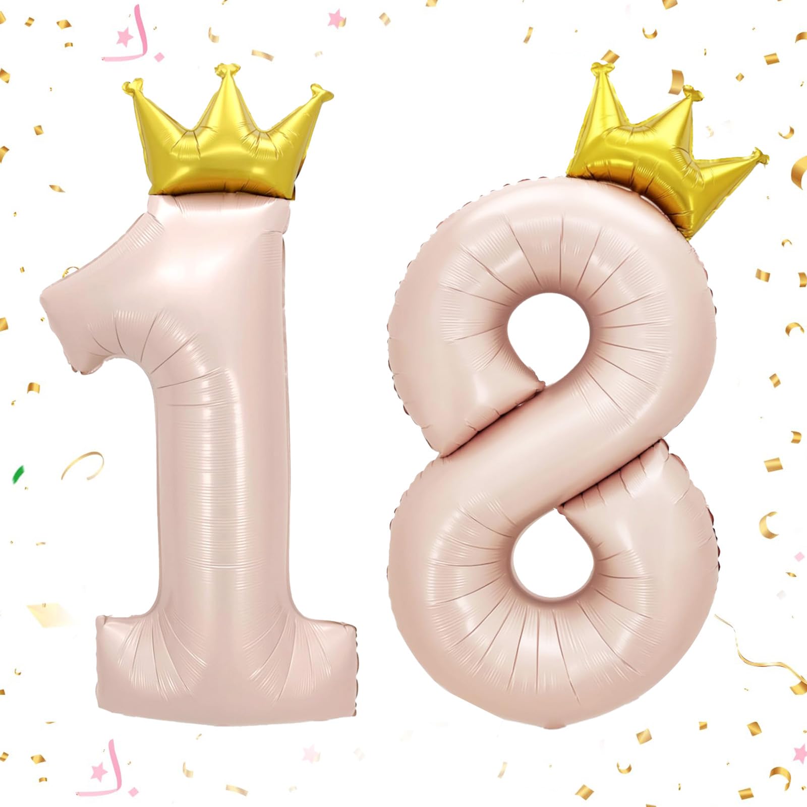 AOOTUERL 18th Birthday Decorations, Big Birthday Balloon Large Baby Light Pink Foil Number 18 Balloons Birthday Party Decor,Balloons for Girls Anniversary Party Decorations