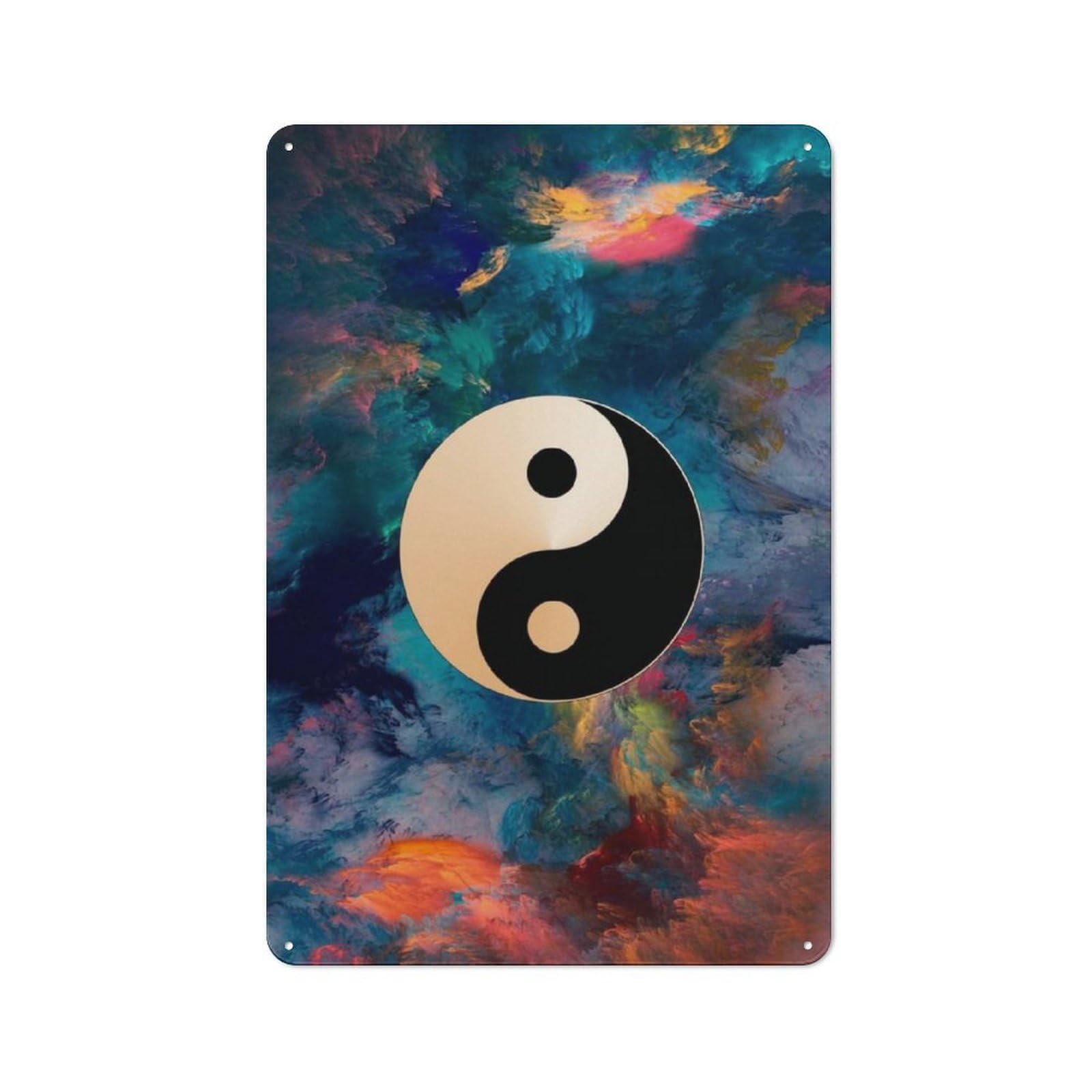 Junmoney Yinyang Spirit Vintage Metal Sign 30X20cm, Nostalgic Pub Wall Decor For Pub, Home Bar, Shed Or Man Cave