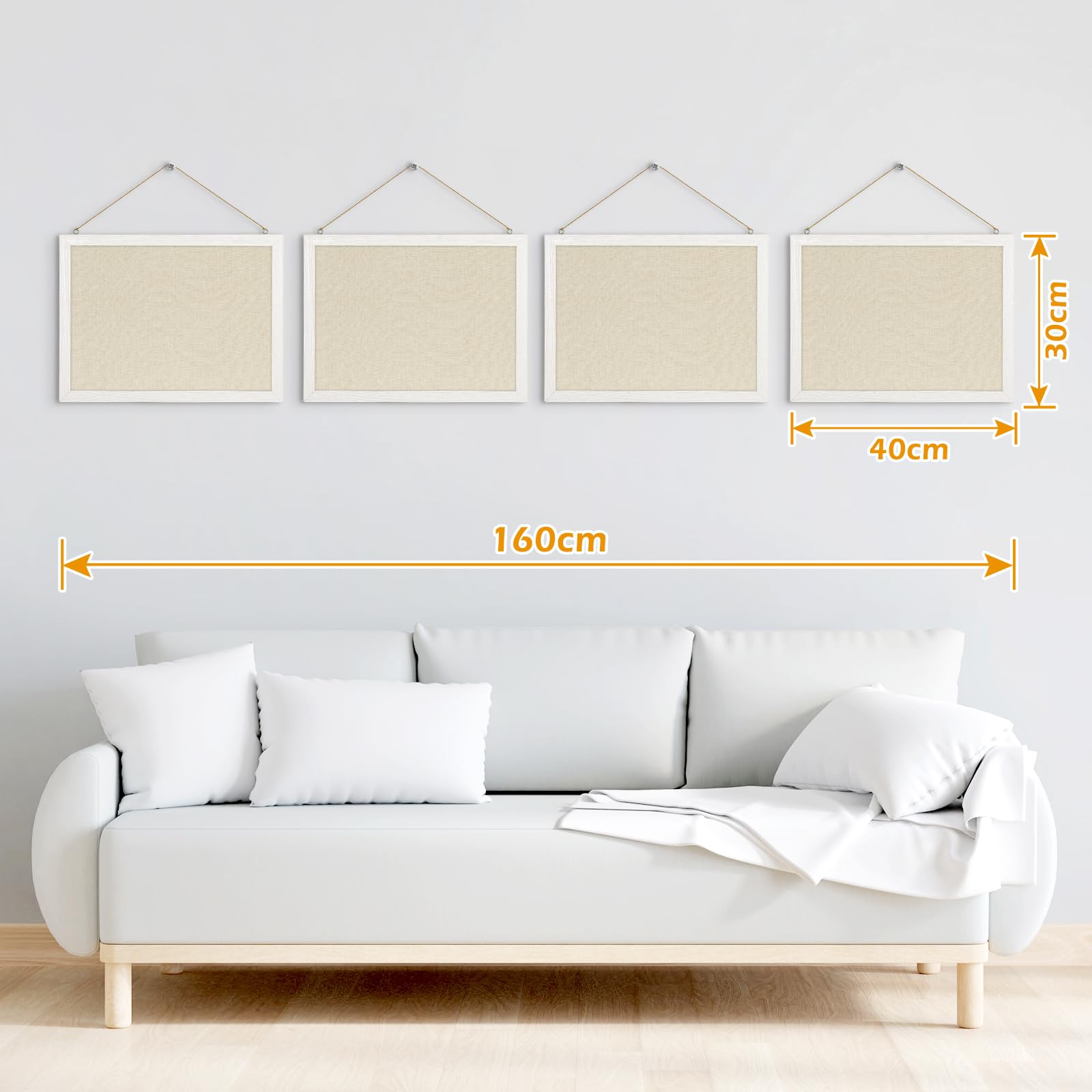 DOLLAR BOSS Korktafel Pinnwand mit Leinen, doppelseitig, 2er-Pack, 30 x 40 cm, kleine Korktafeln für Wände, Holzrahmen, zum Aufhängen, kleine Pinnwand für Zuhause, Küche, Büro, 20 Reißzwecken