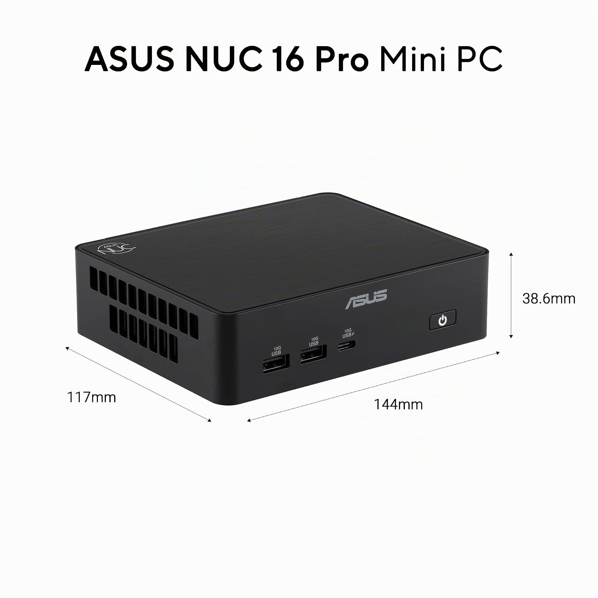 ASUS NUC 16 Pro - Ordenador de sobremesa | Procesador Intel Ultra 7 365H, sin memoria, sin almacenamiento, sin SO, compatible con OpenClaw