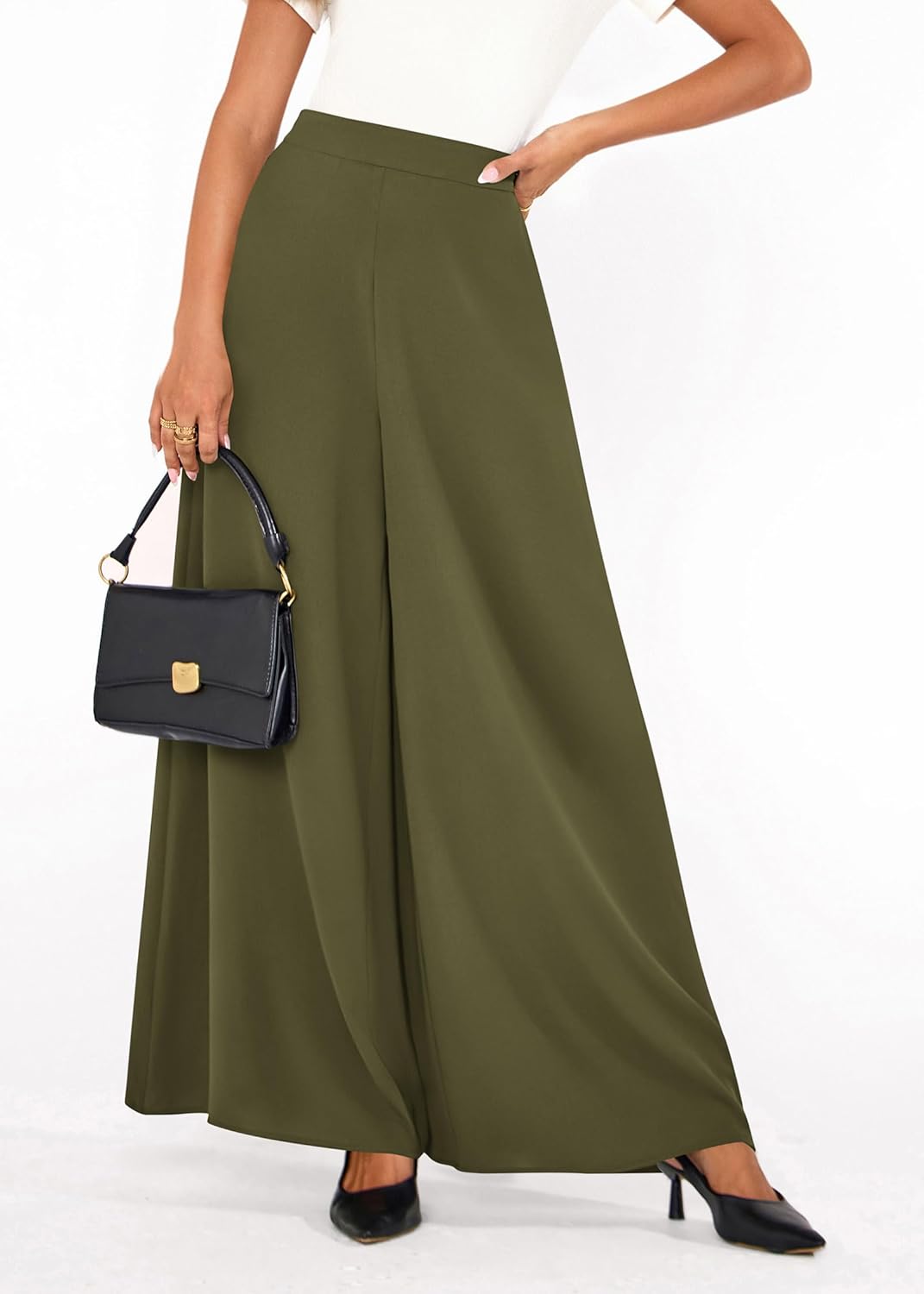 KIRUNDO Palazzo Pants for Women Dressy 2026 Spring Slacks Wide Leg High Waisted Business Casual Work Trousers with Pockets - Image 7