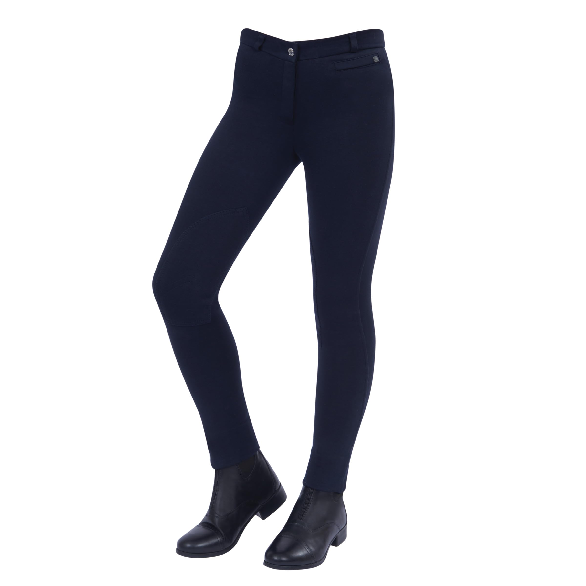 Dublin Supa-Fit Zip Up Knee Patch Jodhpurs, Navy, Ladies 18/36"