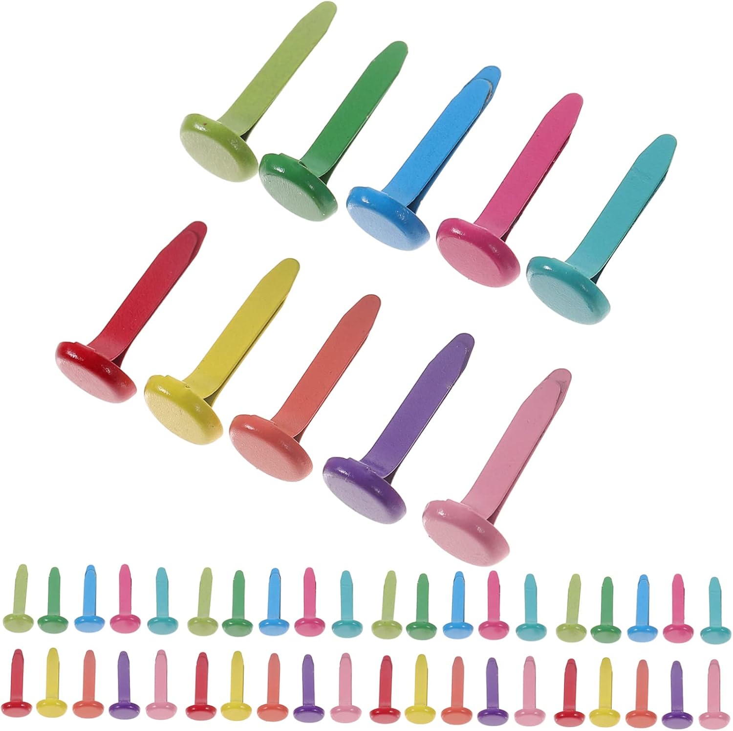 Tofficu 100pcs/bag Iron Craft Brads Decorative Nails for DIY for Scrapbooking Cards Making