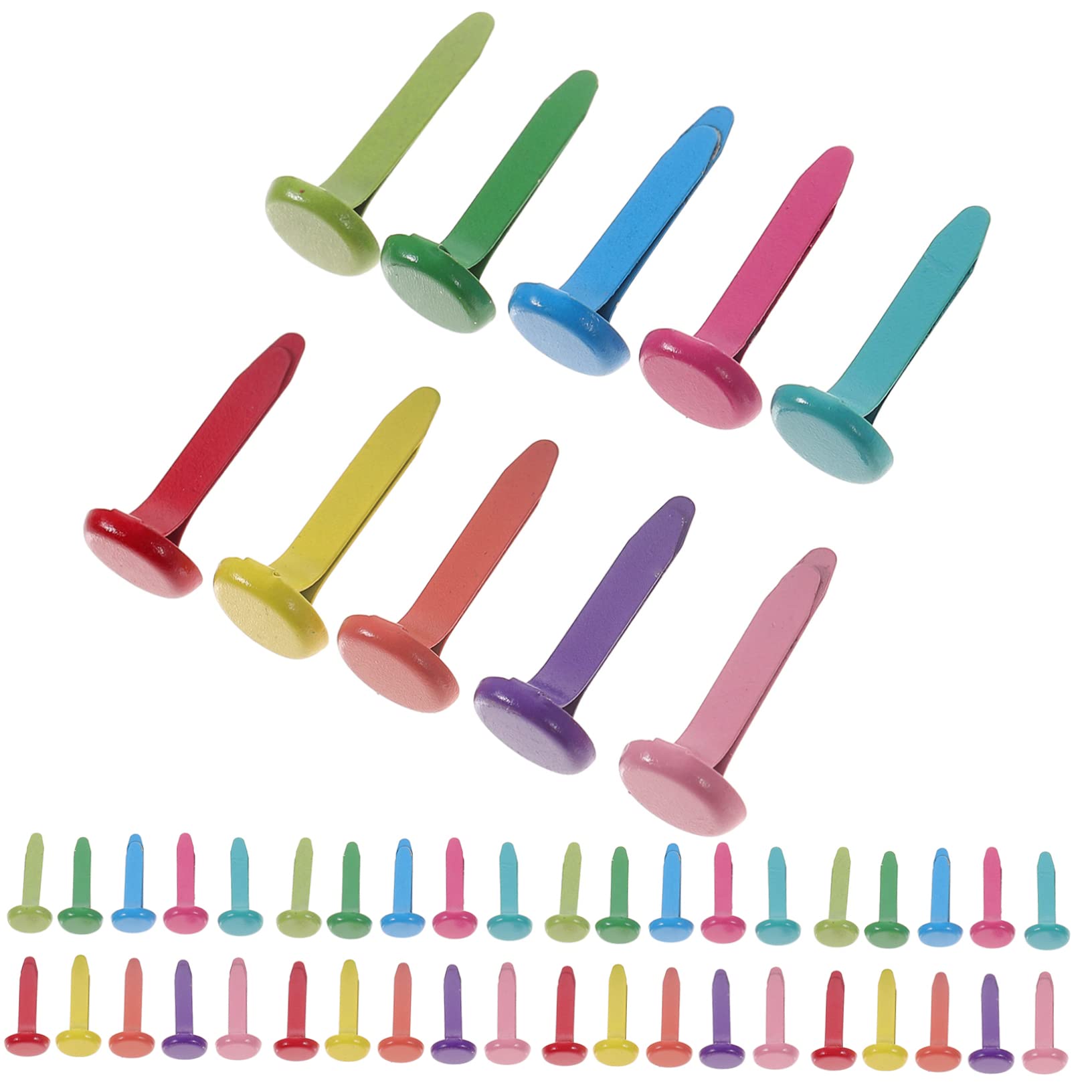 Tofficu 100pcs/bag Iron Craft Brads Decorative Nails for DIY for Scrapbooking Cards Making