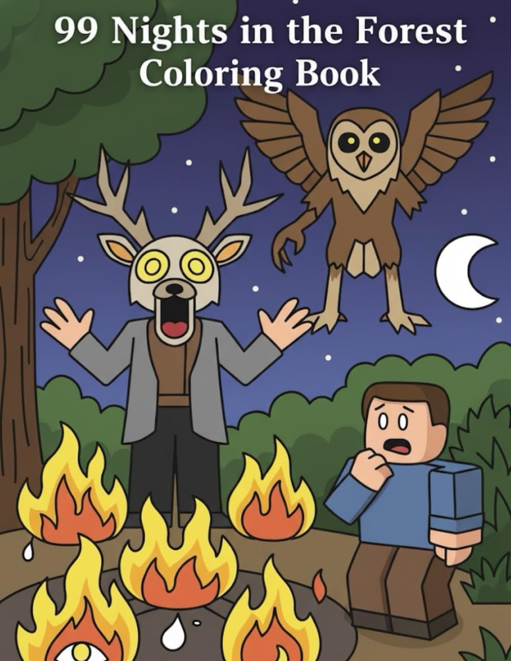 Coloring Book: Premium Jumbo Illustration Pages Featuring Beloved Characters and Signature Scenes in 99 Nights in the Forest for Kids Ages