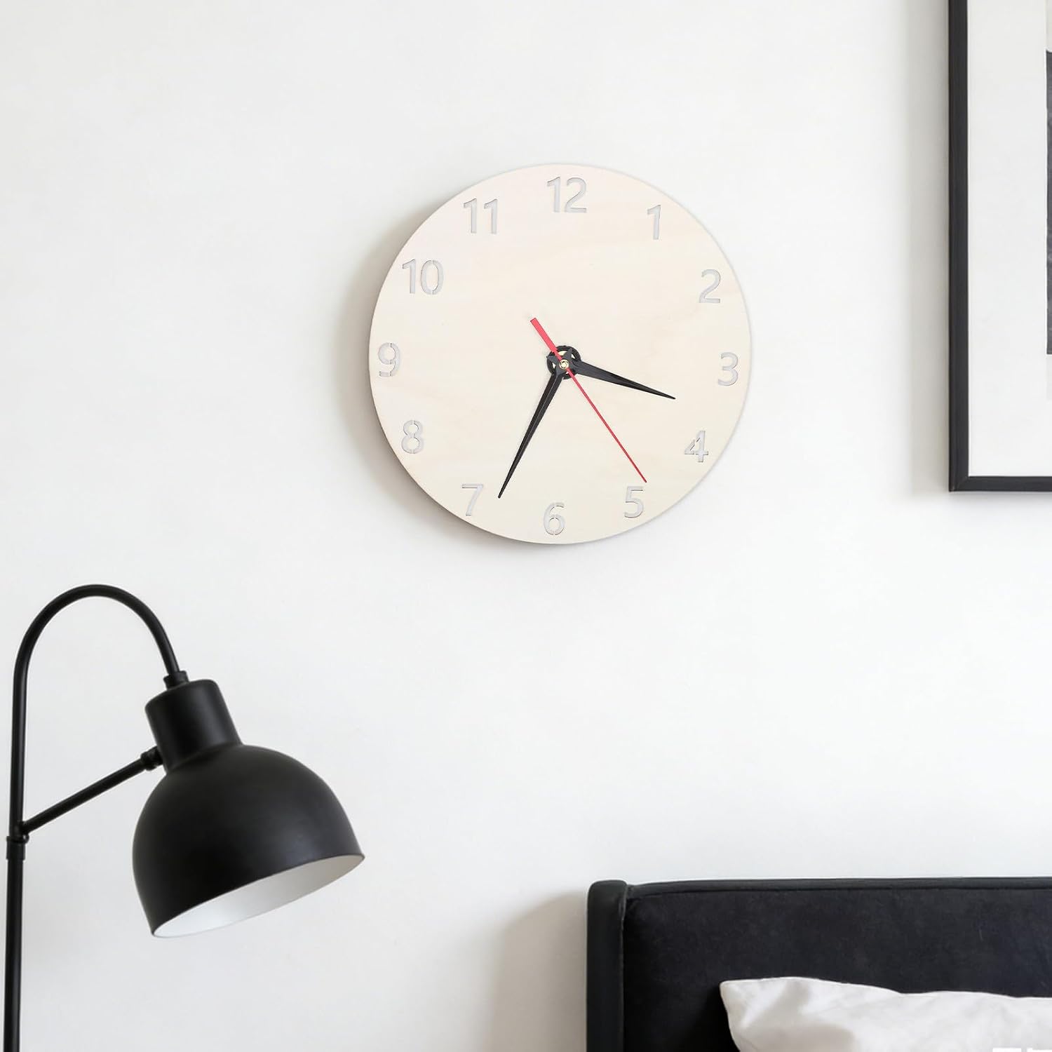 Garneck 2 Sets DIY 9 Inch Round Wood Clock Face Blank Panel Set with Clock Hands Rustic Beige Wooden Dial Face Replacement Upgrade and Birthdays