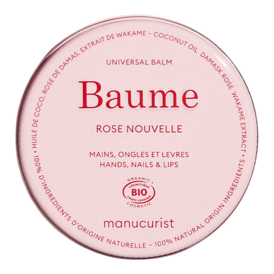 Manucurist Pink Balm – Wielofunkcyjny, w 100% naturalny balsam do ust, dłoni i paznokci – Olej kokosowy, olejek z róży